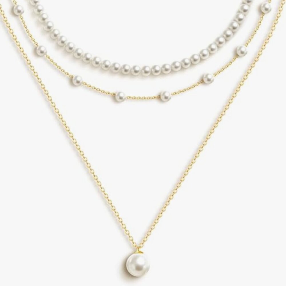 Layered Pearl Necklace Set